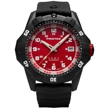 ProTek Carbon USMC Dive 1212 Automatic Red Men's Watch - Brand New