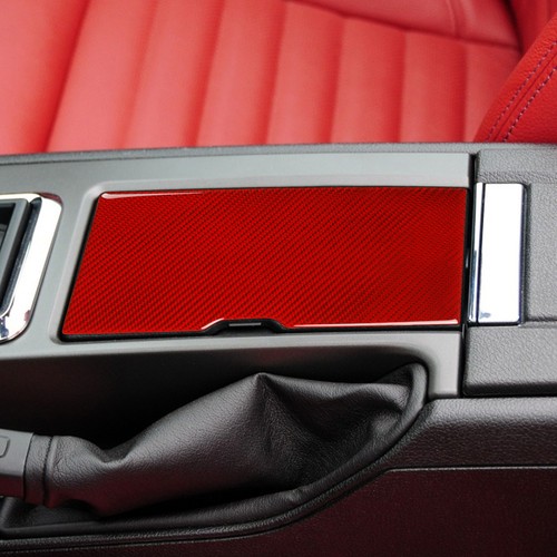 Red Carbon Fiber Cup Holder Cover Panel Trim Fit for Ford Mustang 2009-2013 - Bild 2 von 9