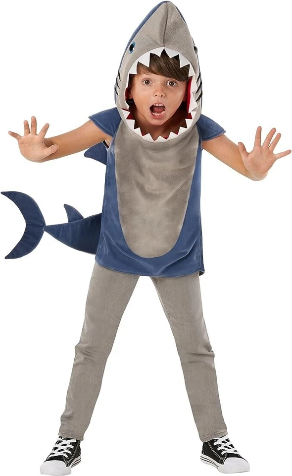 Disfraz de tiburón blanco grande para niños túnica de Halloween talla M L Foto 2 de 4