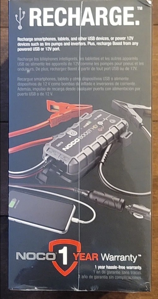 NOCO GB70 Boost HD Jump Starter 12V UltraSafe Lithium Portable Power