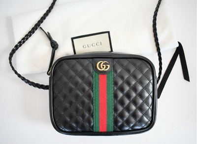gucci black quilted crossbody
