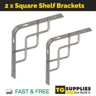 2 x Decorative Metal Shelf Bracket Supports Silver Ornamental Various Sizes