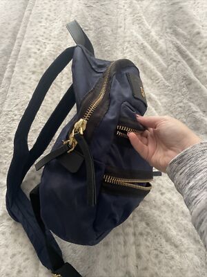 Marc Jacobs Womens Leather Trim Nylon Zip Backpack Black  display picture 1