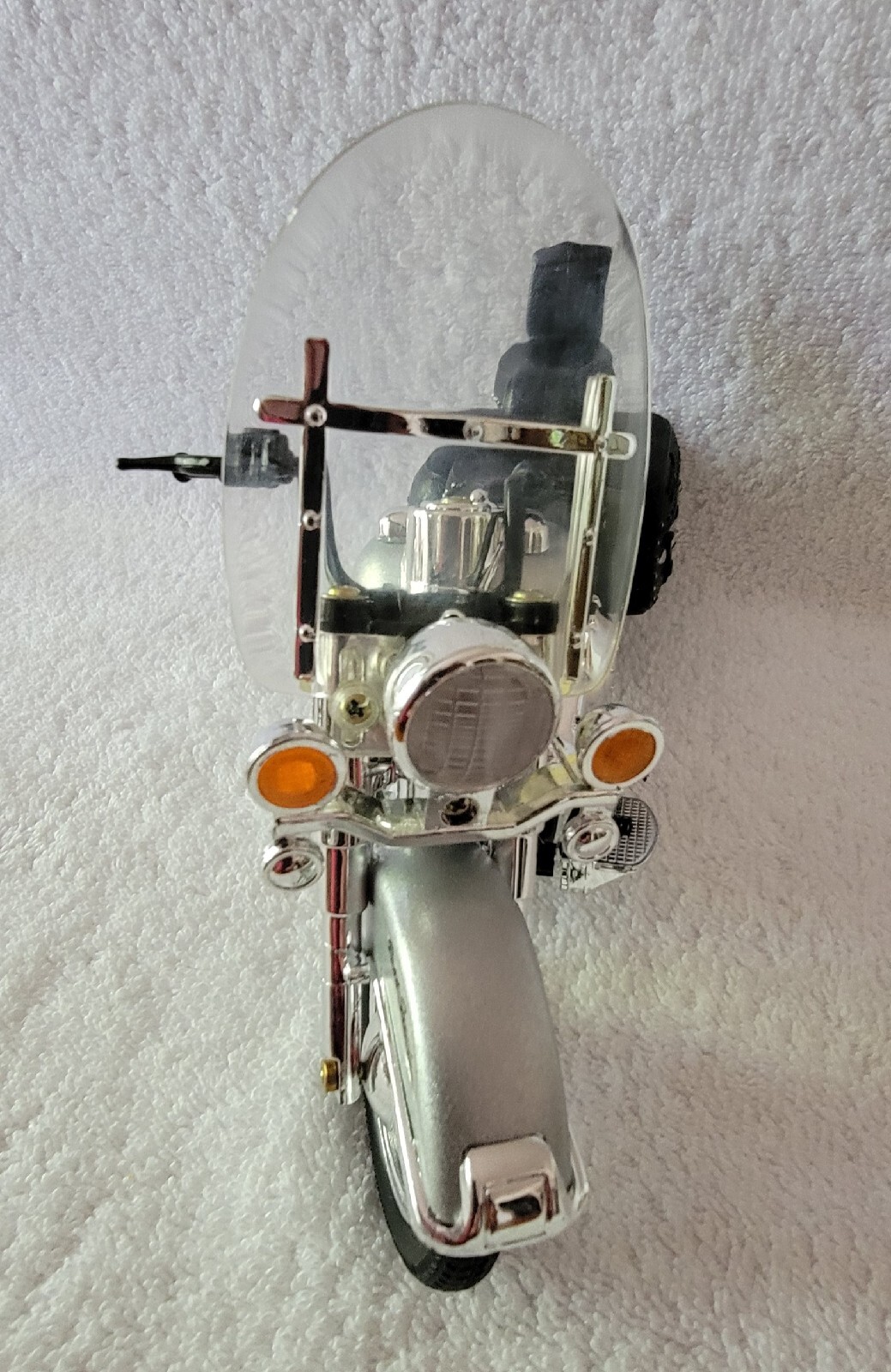 TOY STATE 1994 ROAD FREEDOM TURBO CHOPPER SILVER MATELLIC  SOUNDS LIGHTS FLASH