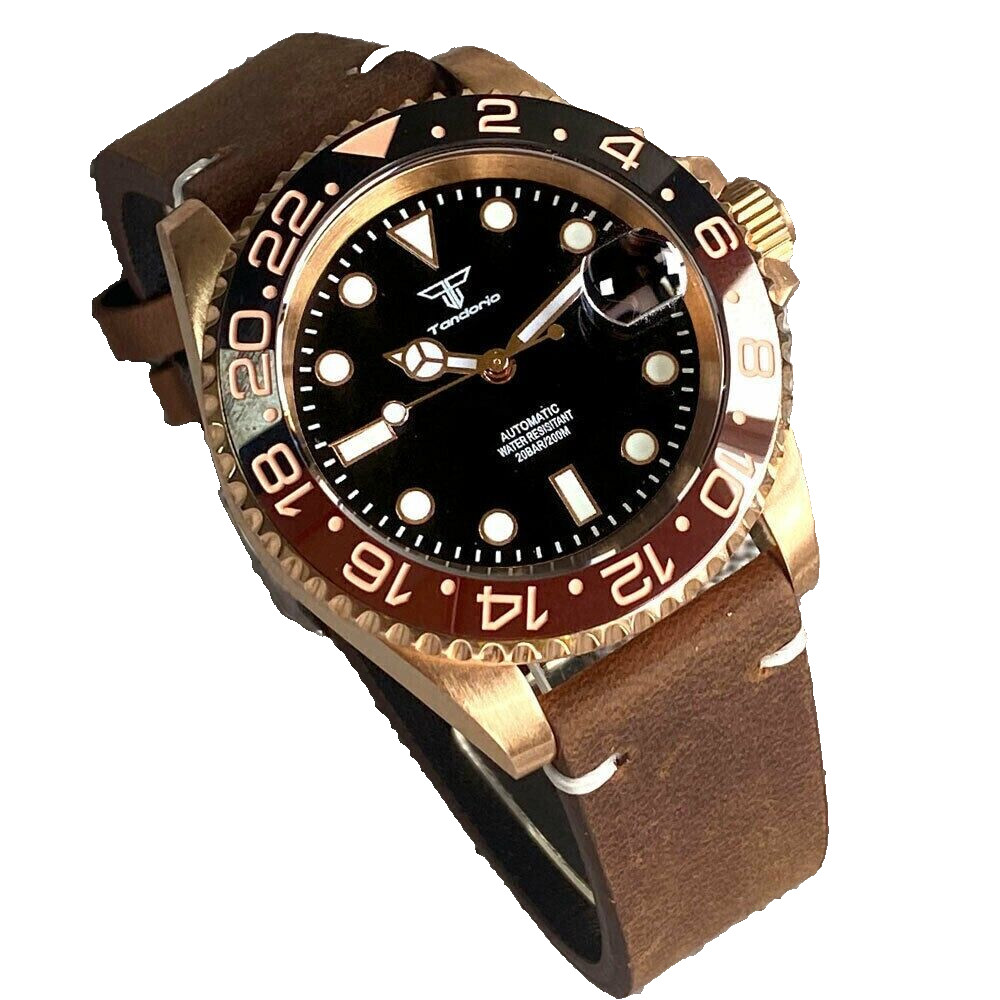 Montre de plongée Root Beer en bronze rare avec mouvement automatique NH35 Seiko