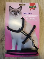 Katzengeschirr & Leine, Geschirr,Mucki,Katzengarnitur,Nylon,Schwarz,Neu 🐈‍⬛🐈