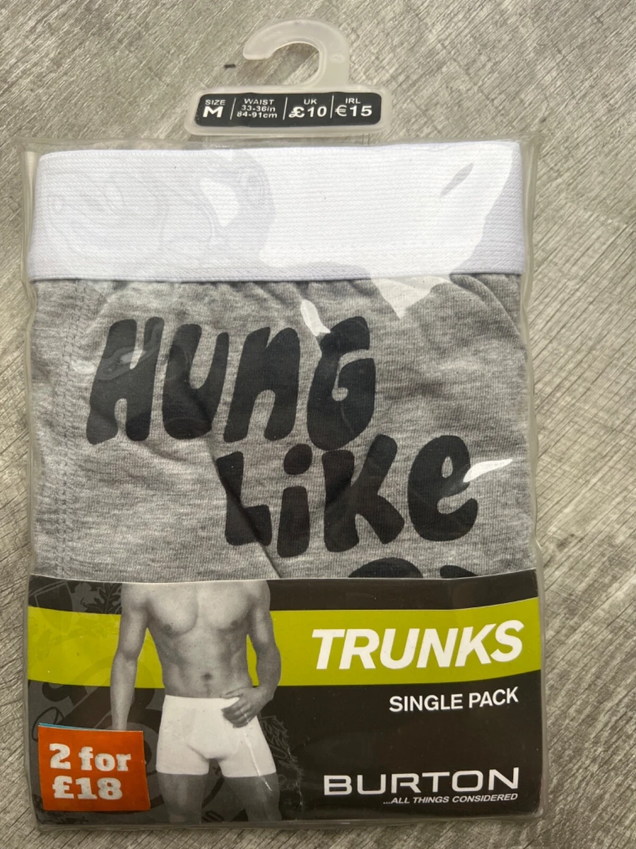 BURTON Mens Boxers Trunks Briefs Shorts Underwear SINGLE PACK 100 COTTON MEDIUM
