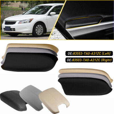 Door Armrest Hand Leather Arm Rest Cover Base Lid For Honda Accord 08-12 D