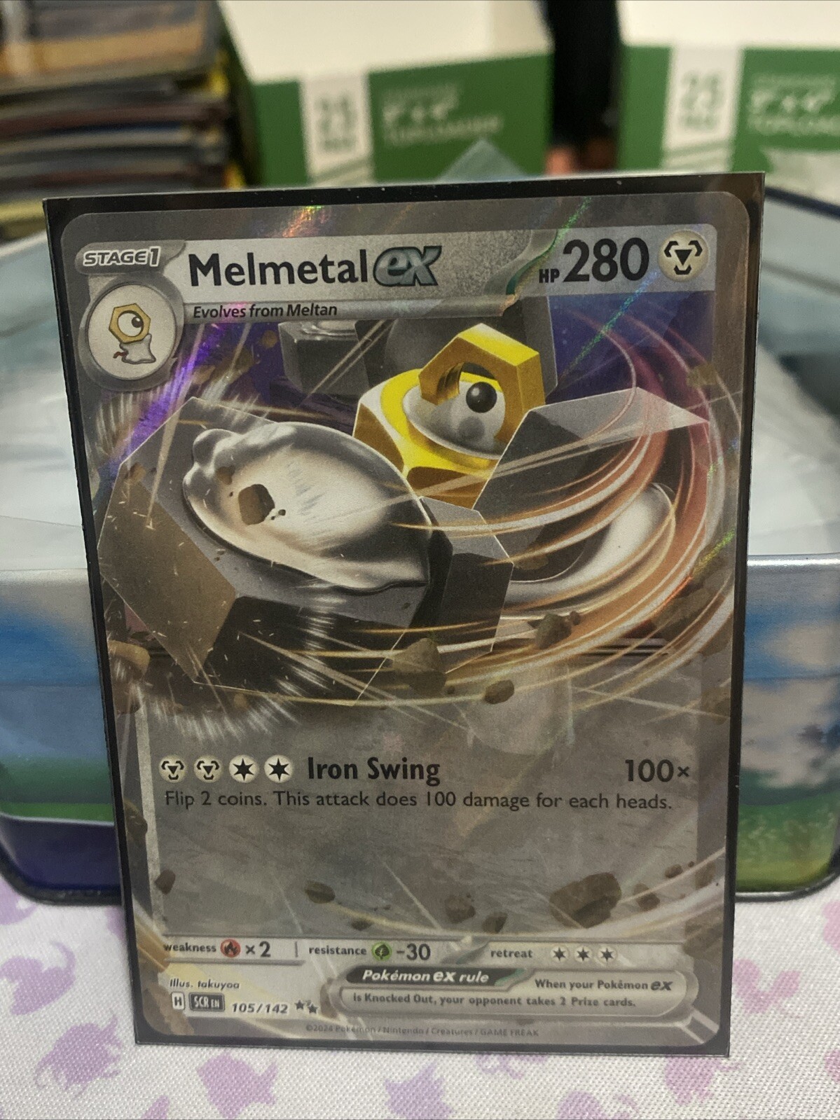 Melmetal ex - 105/142 Stellar Crown Double Rare Pokemon - NM/MINT