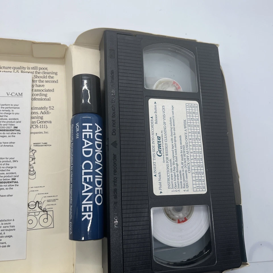 Винтажный 1985 Geneva видео головы очиститель ~ VHS видеомагнитофон влажная система ~ инструкции - Изображение 3 из 4