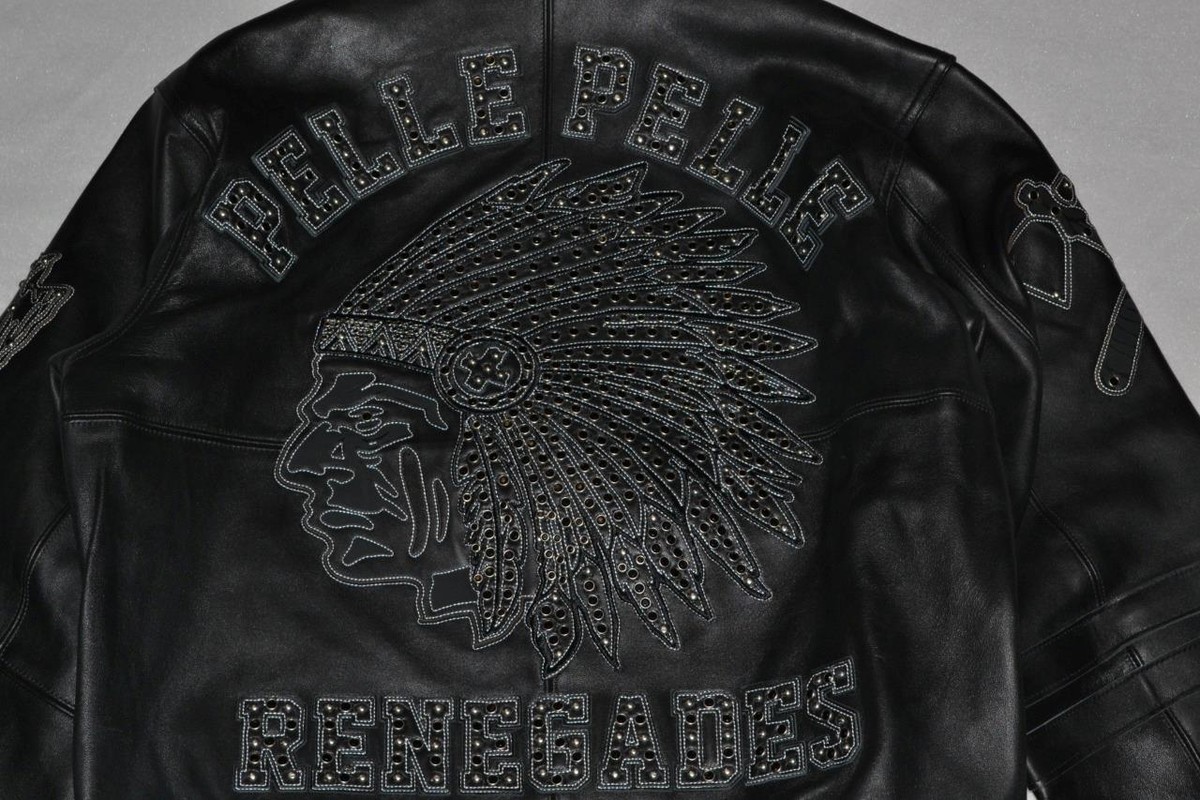 稀少 PELLE PELLE バックロゴ ビッグサイズ オールレザー スタジャン 稀少 PELLE PELLE バックロゴ ビッグサイズ オールレザー