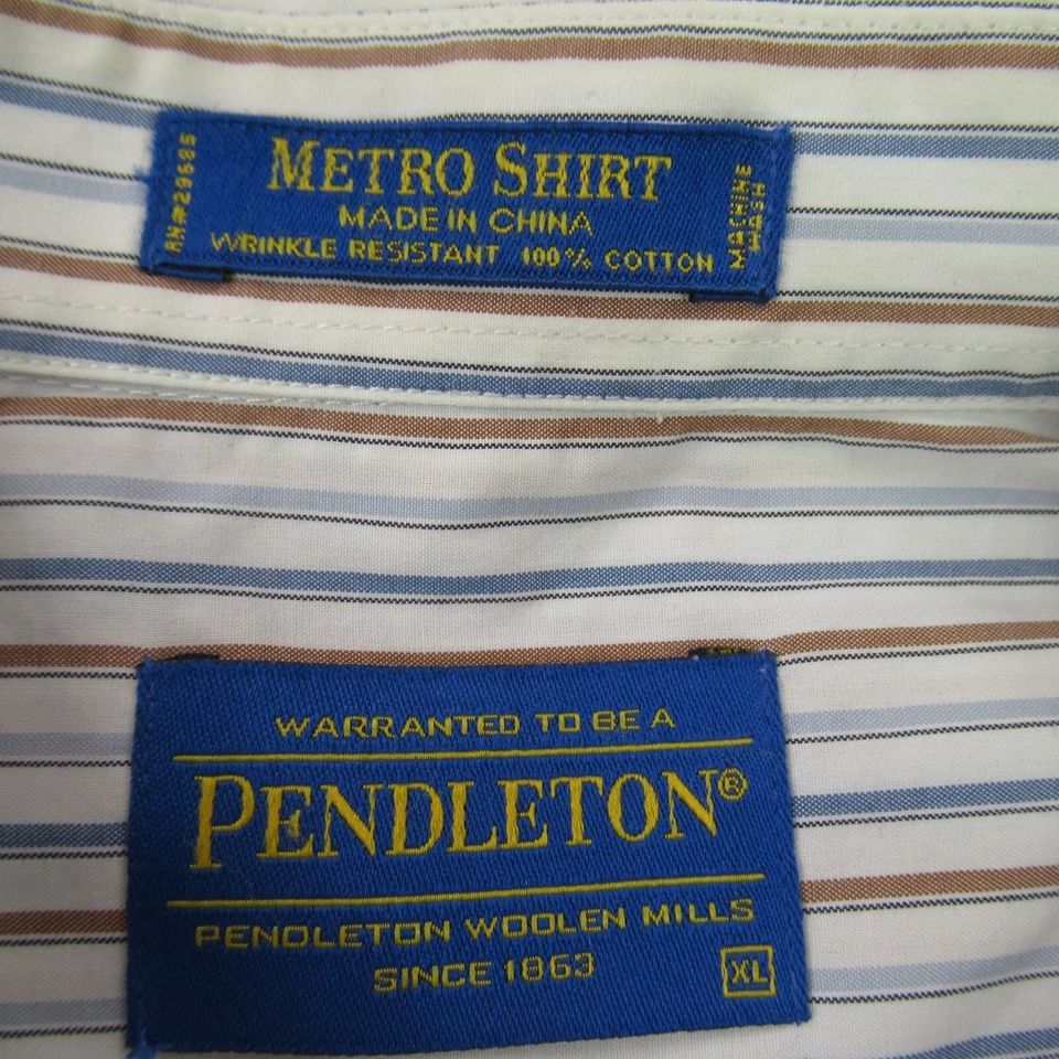 Pendleton Shirt Mens XL Long Sleeve Button Front Adult Metro Stripes - Image 4 of 4