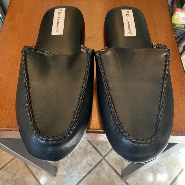 Dr Leonards Ortho Slippers Black NWOB Item #66820 Size 11m Designer Foot Bed | eBay