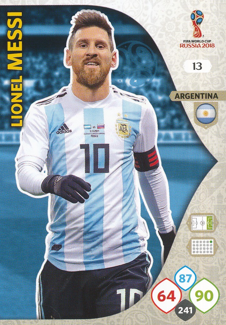 013 LIONEL MESSI # ARGENTINA PANINI CARD ADRENALYN WORLD CUP
