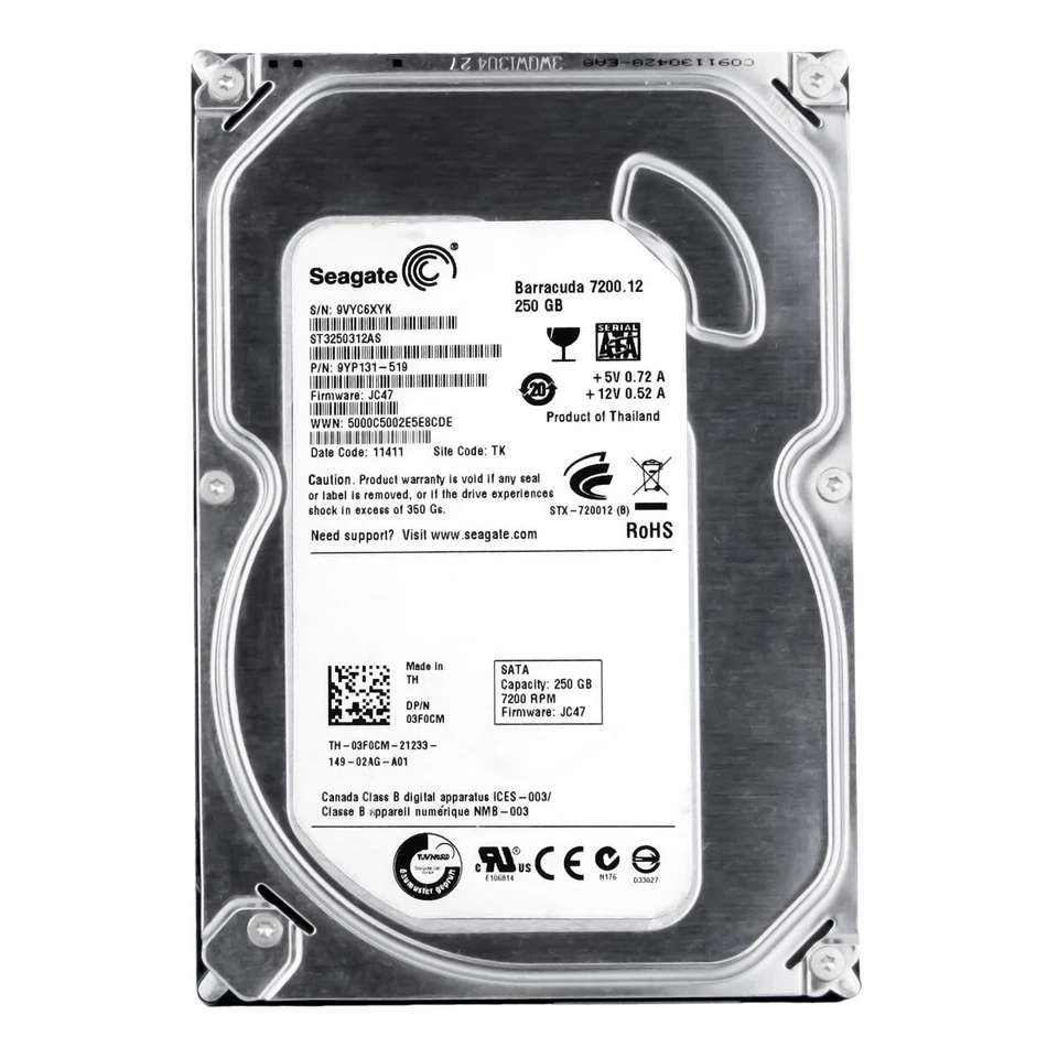 Disco Rigido DELL 03F0CM ST3250312AS 250GB 7.2K 8MB SATA III 3.5'' - Immagine 3 di 3