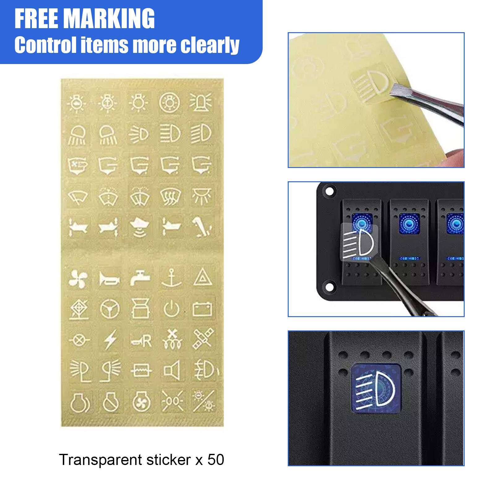 8 Gang Marine Switch Panel, Boat Rocker Switch Panel Waterproof, 12V Aluminum Switch Panel, Marine Toggle Switches ON/Off With Circuit Breaker 5A 10A 15A For Car RV Truck (Blue) In - Foto 11