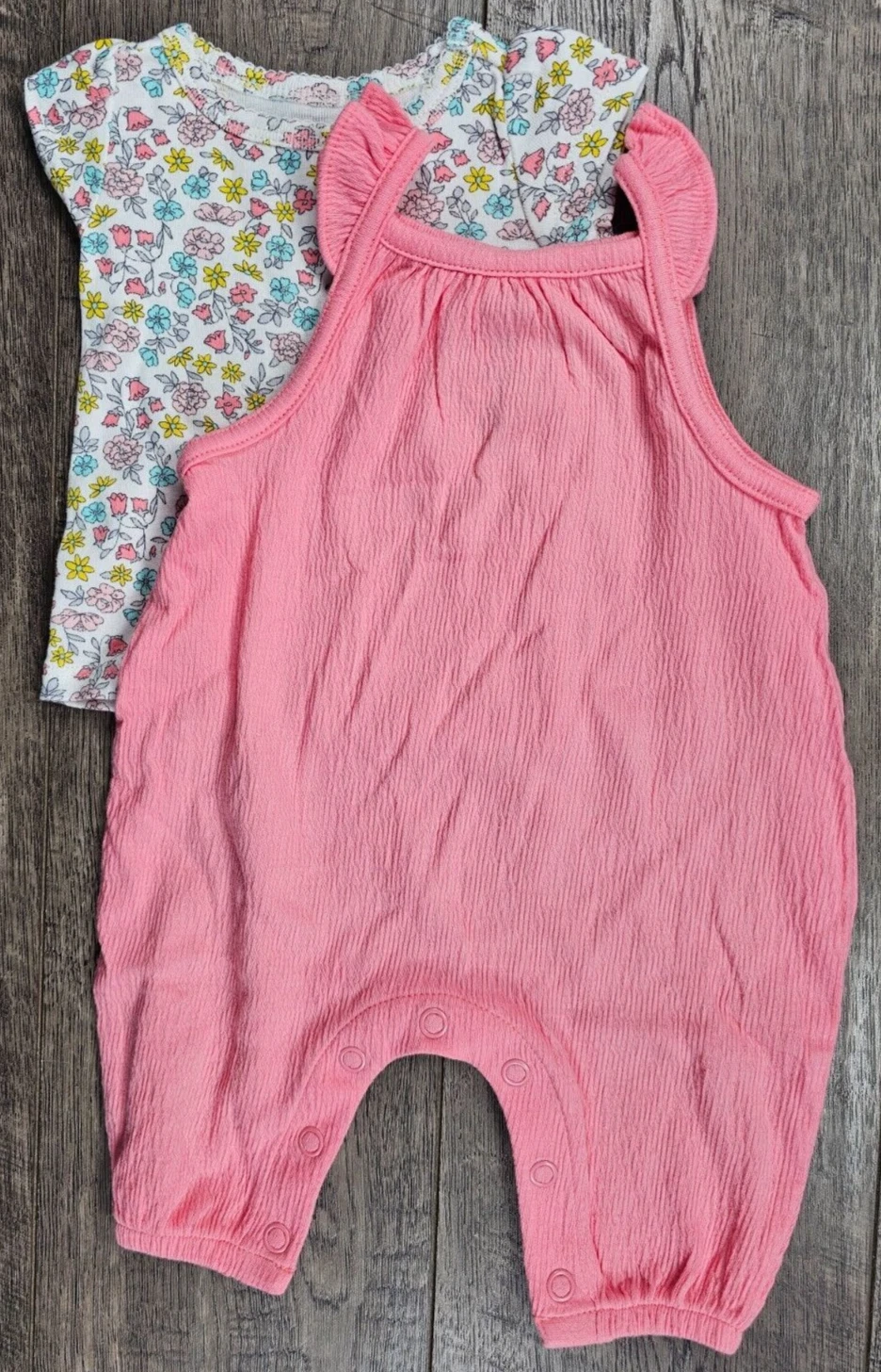 Baby Girl Clothes New Carter's 2pc Newborn Pink Floral Overalls Outfit