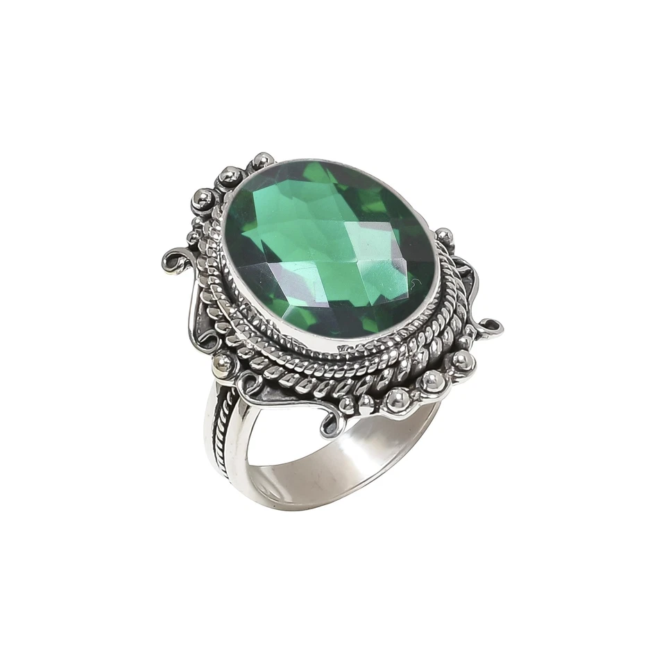 Chrome Diopside Gemstone Solid 925 Sterling Silver Bridesmaid Cool Ring, V6508 - Image 3 of 4