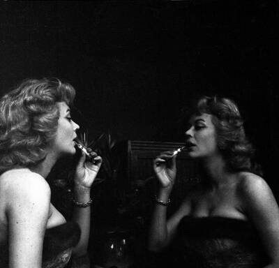 Monique van Vooren gets ready to perform at Mocambo's night club i- 1957 Photo