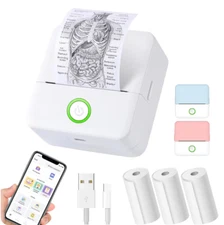 Mini printer, wireless label maker, free-cut small pocket printer, portable ther