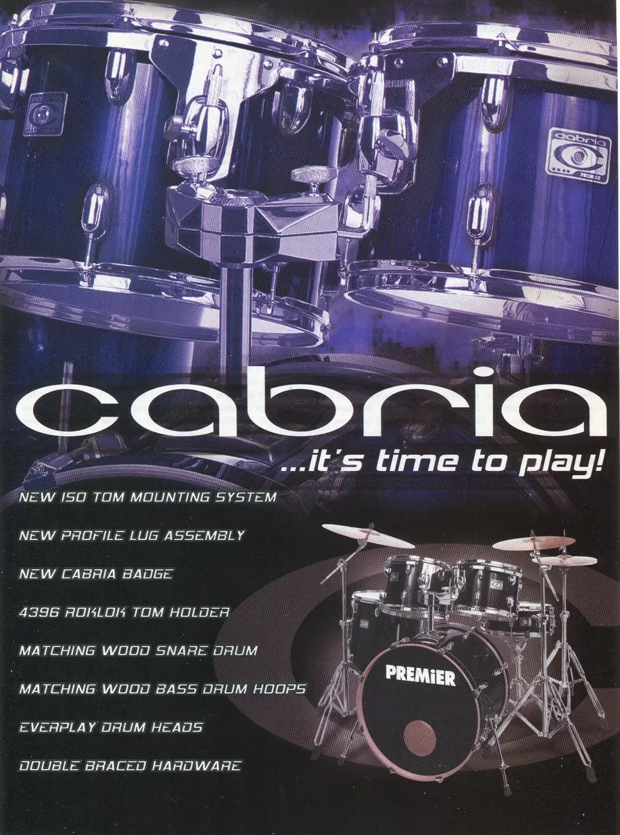 2002 Print Ad of Premier Cabria Drum Kit eBay