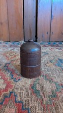 Sweet Antique Old Wood Treen Beehive Form Spice Jar 4.75" Patina