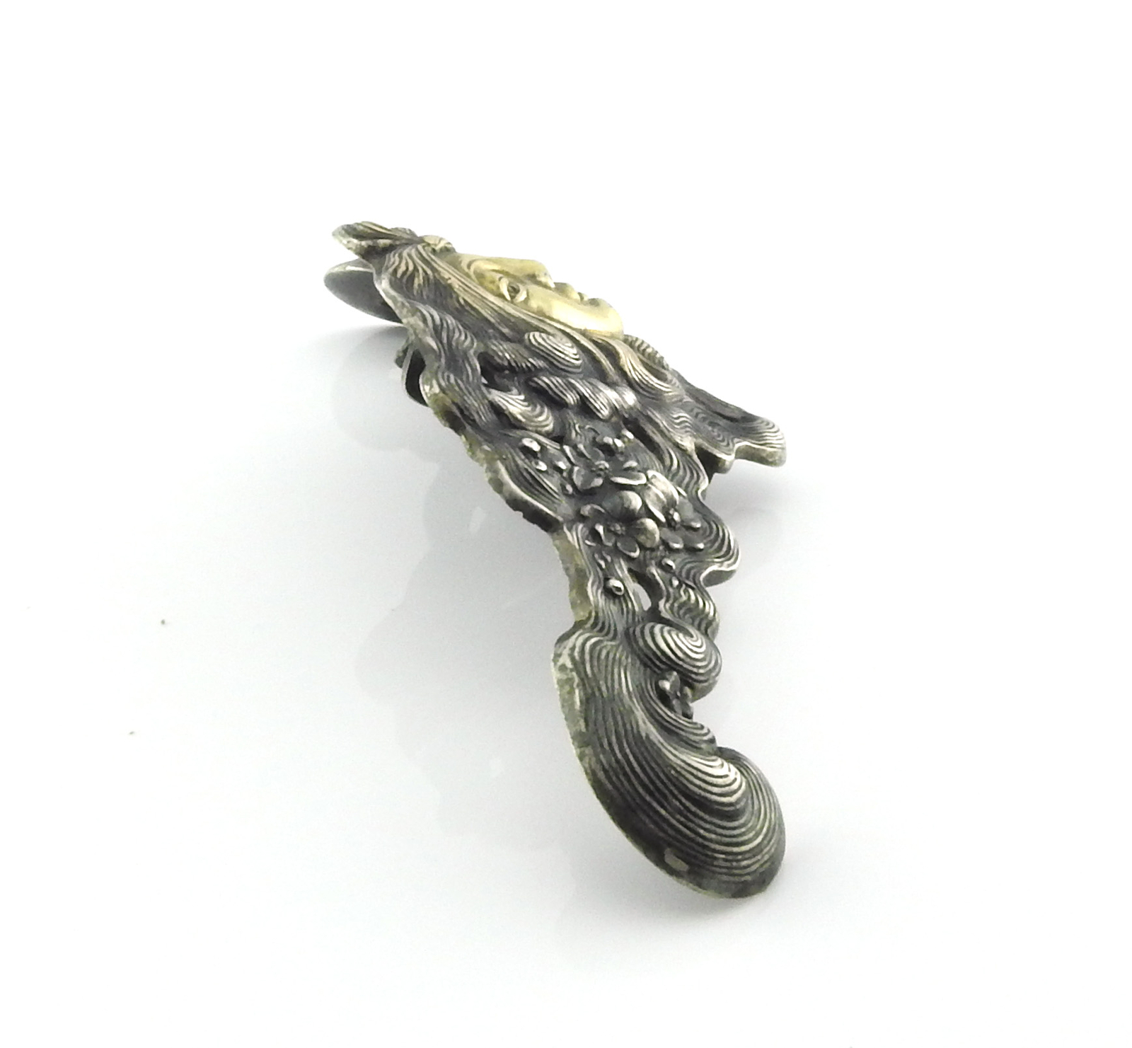 Antique George W. Shiebler Sterling Silver & 12 - 14K Gold Belt Buckle #4385 image 5