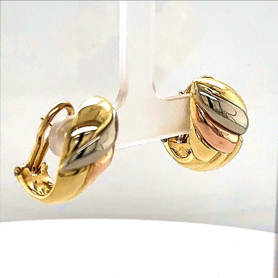 Wempe Ohrringe 18Karat (750) Gold Tricolor Clip-Stecker - Bild 2 von 4
