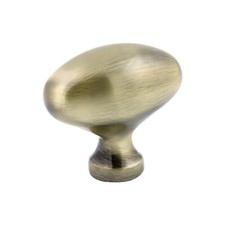 10 Pack Rok 1-31/32" Classic Football Rustic Brass Door Drawer Cabinet Knob