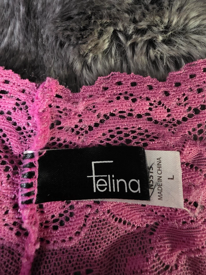 Panty descarado de encaje rosa Felina talla L Foto 3 de 3