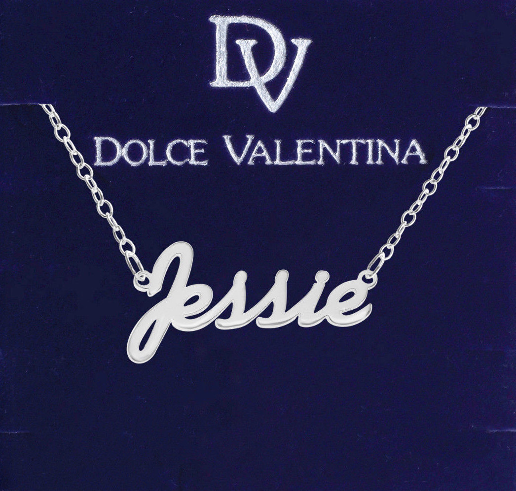 925 Sterling Silver JESSIE Name Necklace Womens Girls Pendant Gift