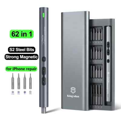 62 in 1 Precision Electric Screwdriver Set Power Tool Kit Rechargeable Wireless
