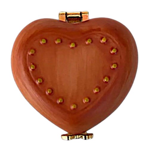 GOEBEL porcelain heart shaped ring trinket box orange hinged - Picture 2 of 4