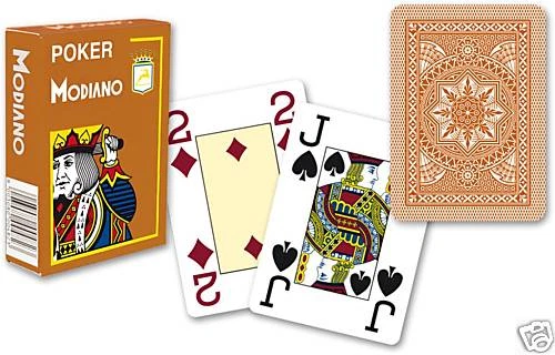 Modiano Voll Plastik Romme Karten 52er Blatt 3 Joker Braun Spielkarten