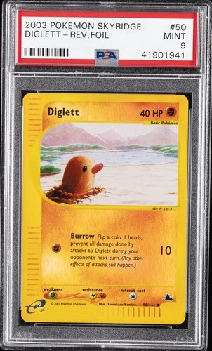 2003 POKEMON SKYRIDGE #50 DIGLETT-REVERSE FOIL PSA 9