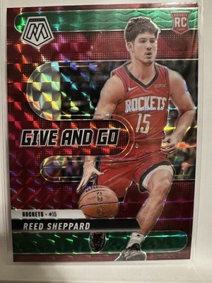 2024-25 Mosaic Reed Sheppard Green Mosaic Give and Go #7 RC Houston ...