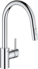 Modern Chrome Pull-Down Kitchen Faucet with Sprayer, 1.75 GPM Flow