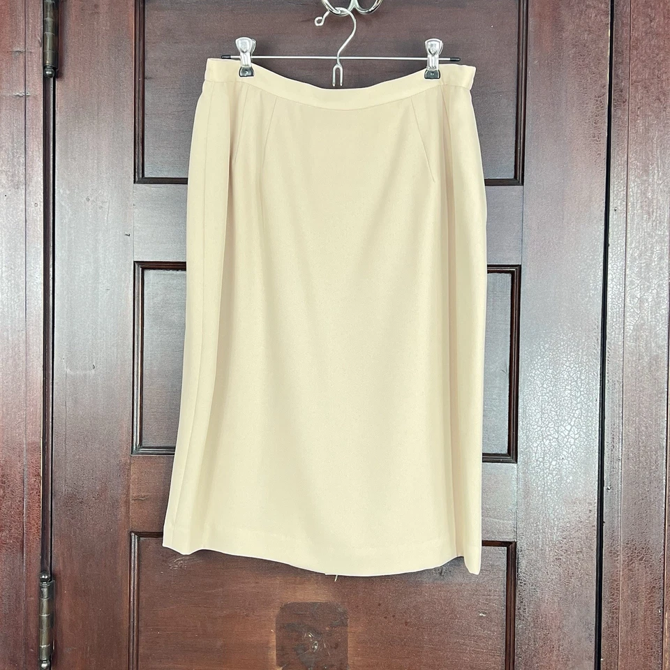 Traje Falda Lápiz Donna Morgan Para Mujer 12 Beige Bordado Manga Corta Forrado Foto 3 de 4