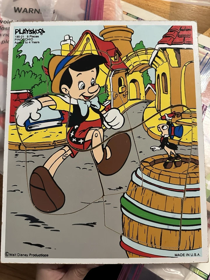 Set Of 3 VINTAGE Playskool Walt Disney Productions Wooden Puzzles Mickey Donald - Image 3 of 4