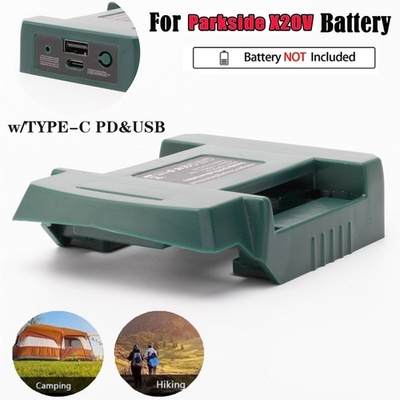 #ad Battery Adapter for Lidl Parkside X20V Battery Fast Charging with Type C PDamp;USB $24.99