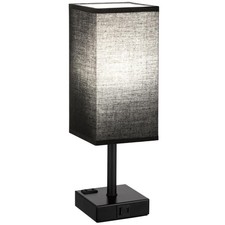 Black Bedside Table Lamp for Bedroom - Dimmable Touch, 14.0 in, 5000K 