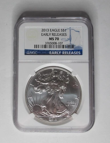 2013 U.S. American Silver Eagle * NGC MS70 * Early Releases * No Reserve