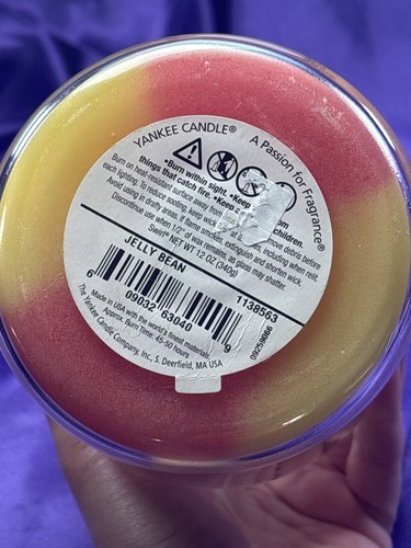 YANKEE CANDLE Jellybean Cherry Lemonade & Sparkling Lemon 2 oz Swirl Candle USED - Picture 4 of 5