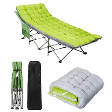 Portable Camping Cot with Mattress - Outdoor Folding Heavy Duty Sleeping Bed ...