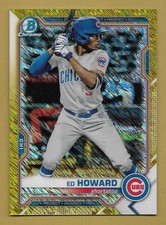 ED HOWARD 2021 TOPPS BOWMAN CHROME GOLD SHIMMER ROOKIE RC CARD #'D /50 CUBS!