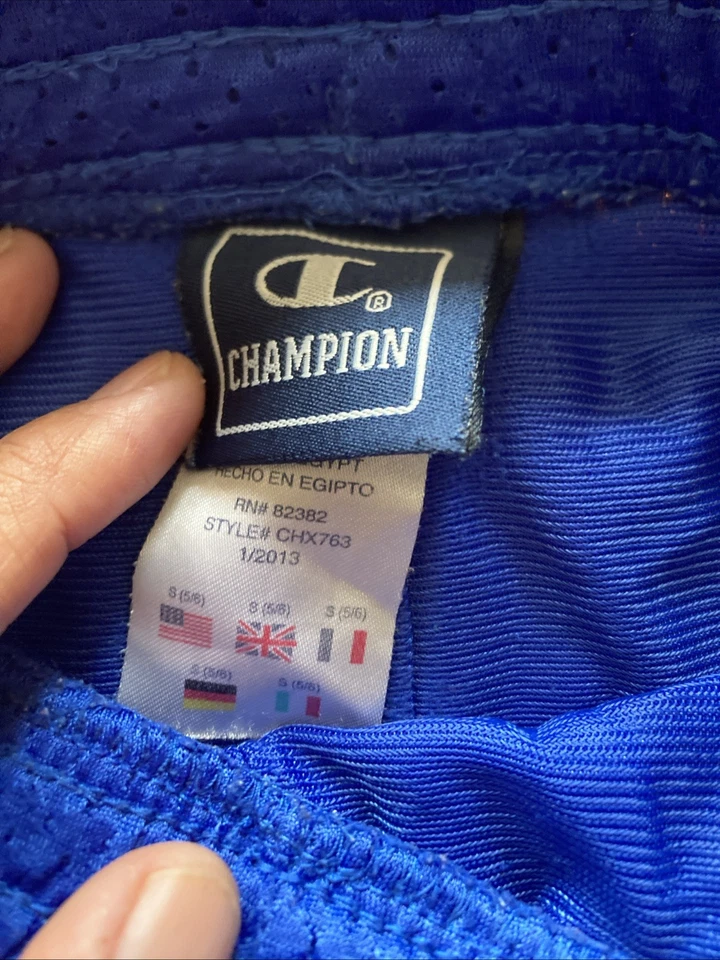 Pantalones Cortos Jersey Baloncesto Champion Atlético Azul Bolsillos Elásticos Niños Talla S 5/6 Foto 4 de 4