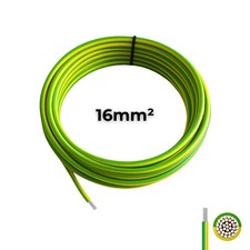 Erdungskabel H07V-K Aderleitung Kupfer feindrähtig & flexibel Grün/Gelb 16mm2