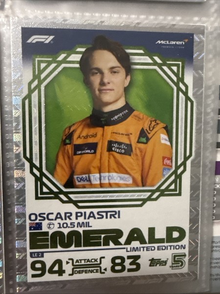 2024 Turbo Attax Oscar Piastri Emerald Limited Edition Cards