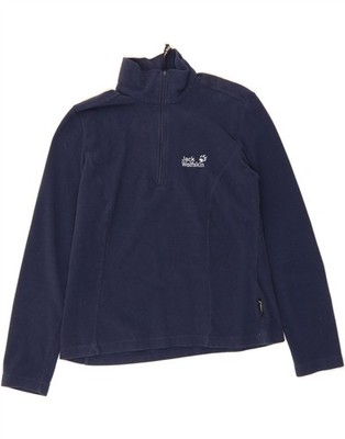 Jack Wolfskin Damen-Fleecepullover mit Reißverschluss am Ausschnitt UK 12 Medium marineblau LV10