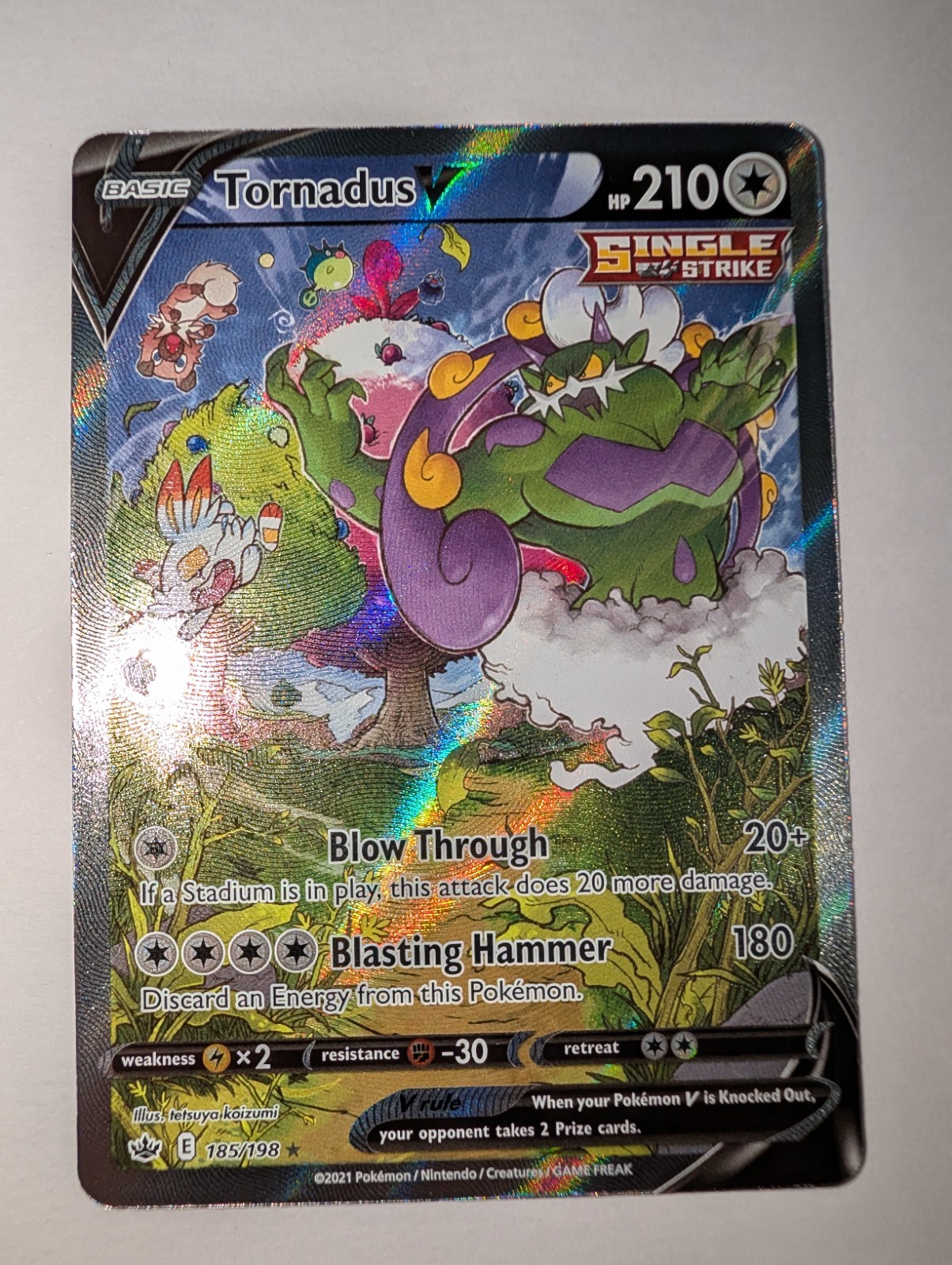 Pokemon Tornados v 185/198 Chilling Reign Ultra Rare Card